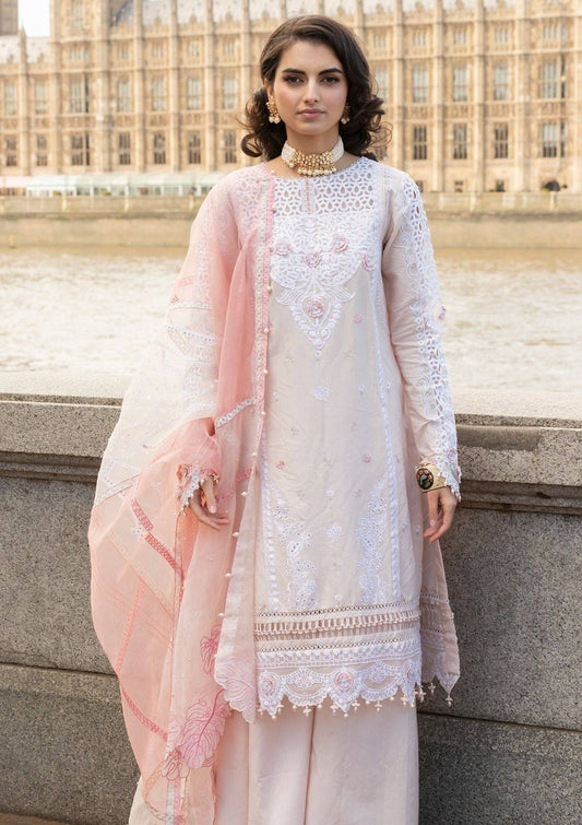 Meem | Luxury Eid Lawn 24 | MD-02 LIGHT PINK - Pakistani Designer Dress - by Meem | Type: Luxury - 100% Original at Saira Sultan