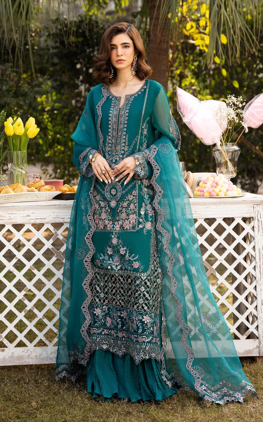 Asifa and Nabeel | Sunehri Eid 25 | Meher-(SEF25-01) XS Dusty Teal Chiffon