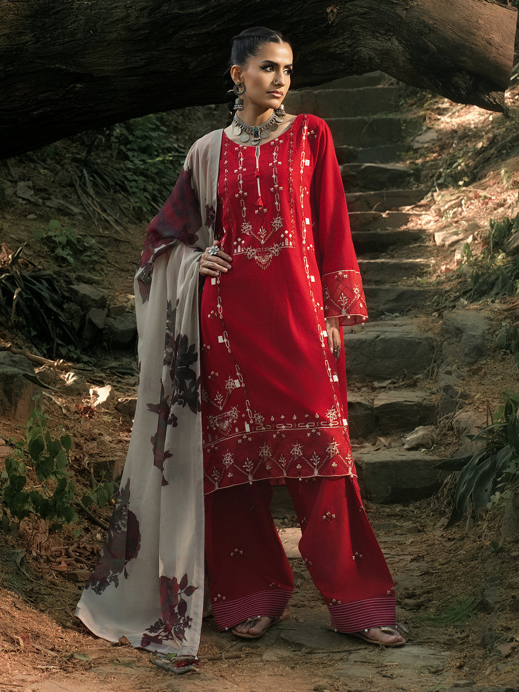 Hemstitch | The Garden Lawn | Midnight Rose - Pakistani Designer Dress - by Hemstitch - Type : Ladies Clothes - 100% Original at Saira Sultan
