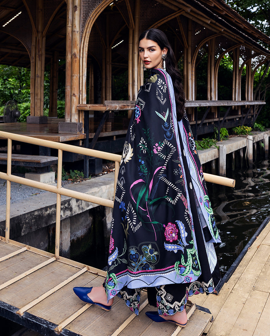 Mushq | Hemline Karandi | Midnight Rune by Mushq - Designer Dress - Type : Ladies Clothes - Available at Saira Sultan - 100% Original 