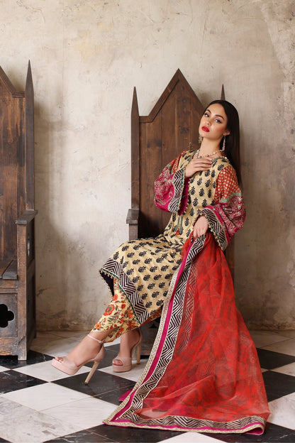 Mina Kashif | Festive Lawn | Amani - Pakistani Designer Dress - by Mina Kashif | Type: Luxury - 100% Original at Saira Sultan