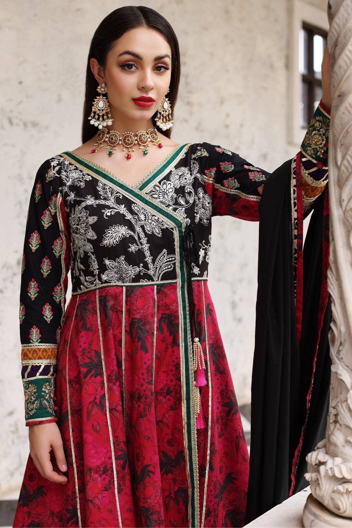 Mina Kashif | Festive Lawn | Anarkali - Pakistani Designer Dress - by Mina Kashif | Type: Luxury - 100% Original at Saira Sultan