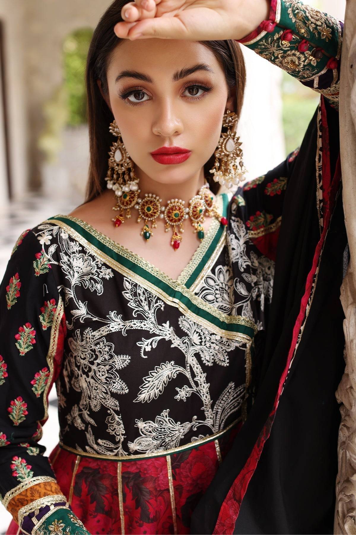 Mina Kashif | Festive Lawn | Anarkali - Pakistani Designer Dress - by Mina Kashif | Type: Luxury - 100% Original at Saira Sultan