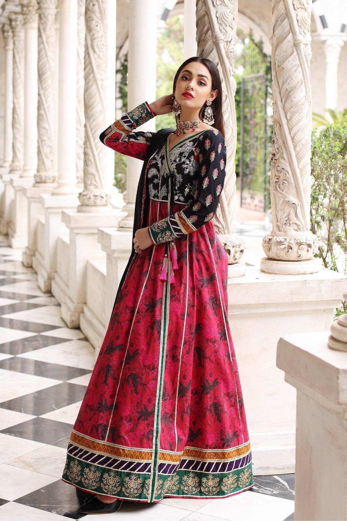 Mina Kashif | Festive Lawn | Anarkali - Pakistani Designer Dress - by Mina Kashif | Type: Luxury - 100% Original at Saira Sultan
