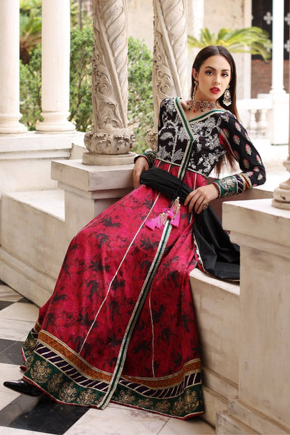 Mina Kashif | Festive Lawn | Anarkali - Pakistani Designer Dress - by Mina Kashif | Type: Luxury - 100% Original at Saira Sultan