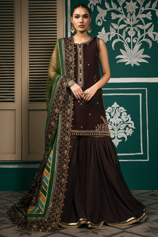 Mina Kashif | Meeral Formals 24 | Eshana XS Chocolate Brown Velvet