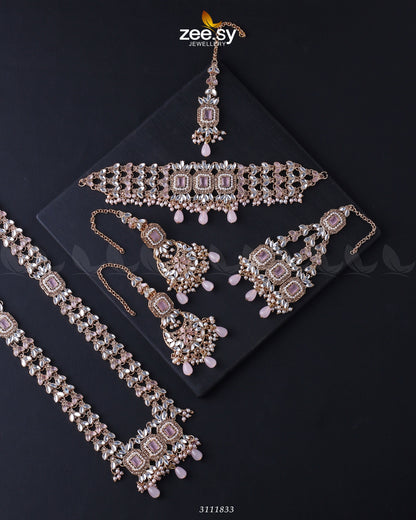 Anushka Bridal Set Golden Mint Pink