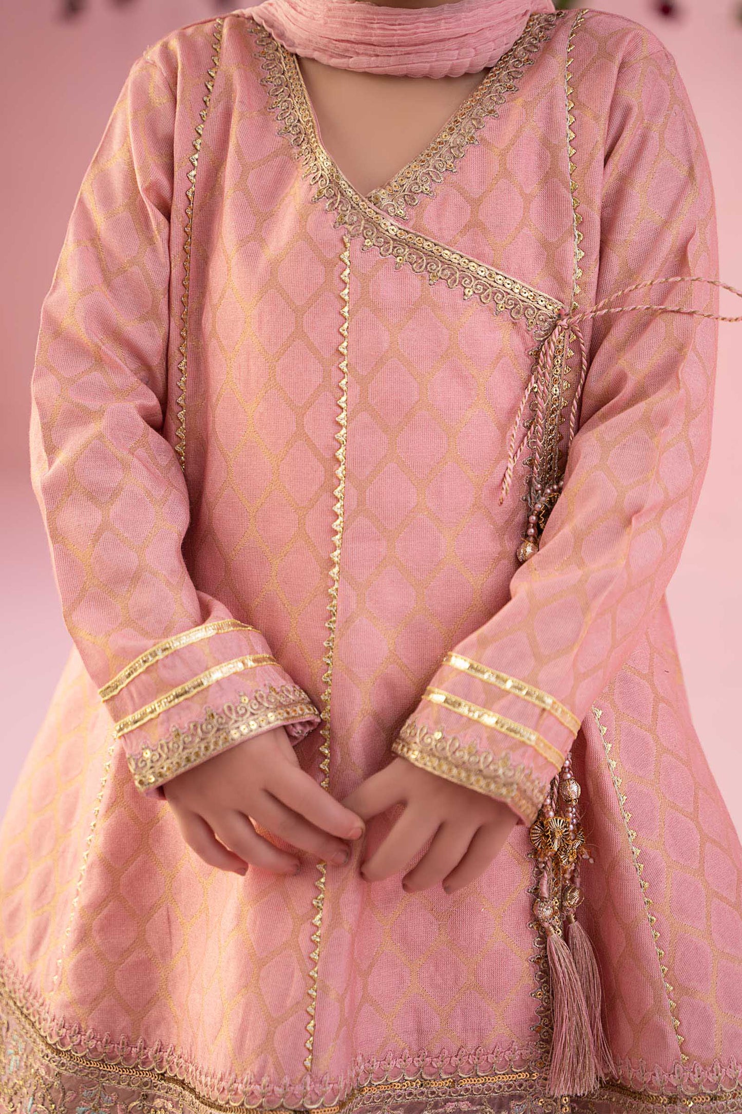 Maria B | 3 Piece Embroidered Jacquard Suit | MKS-EF24-13 10-Aug Pink