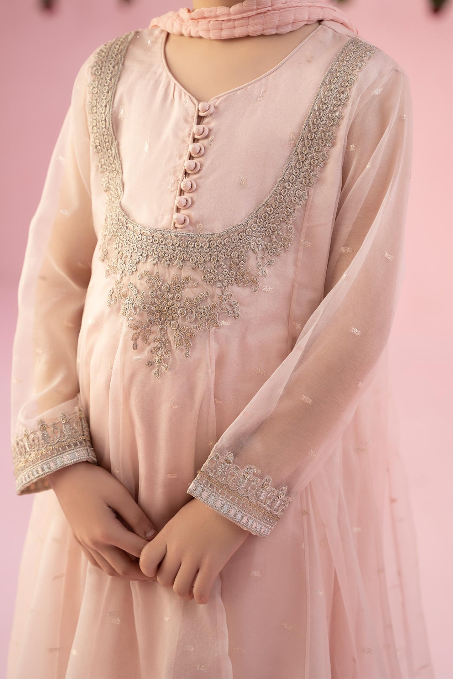 Maria B | 3 Piece Embroidered Organza Suit | MKS-EF24-19 12-Oct Pink