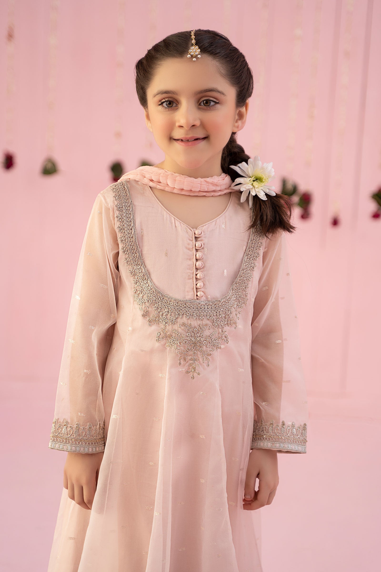 Maria B | 3 Piece Embroidered Organza Suit | MKS-EF24-19 6-Apr Pink