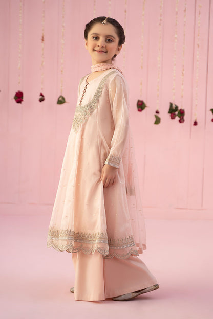 Maria B | 3 Piece Embroidered Organza Suit | MKS-EF24-19 14-Dec Pink