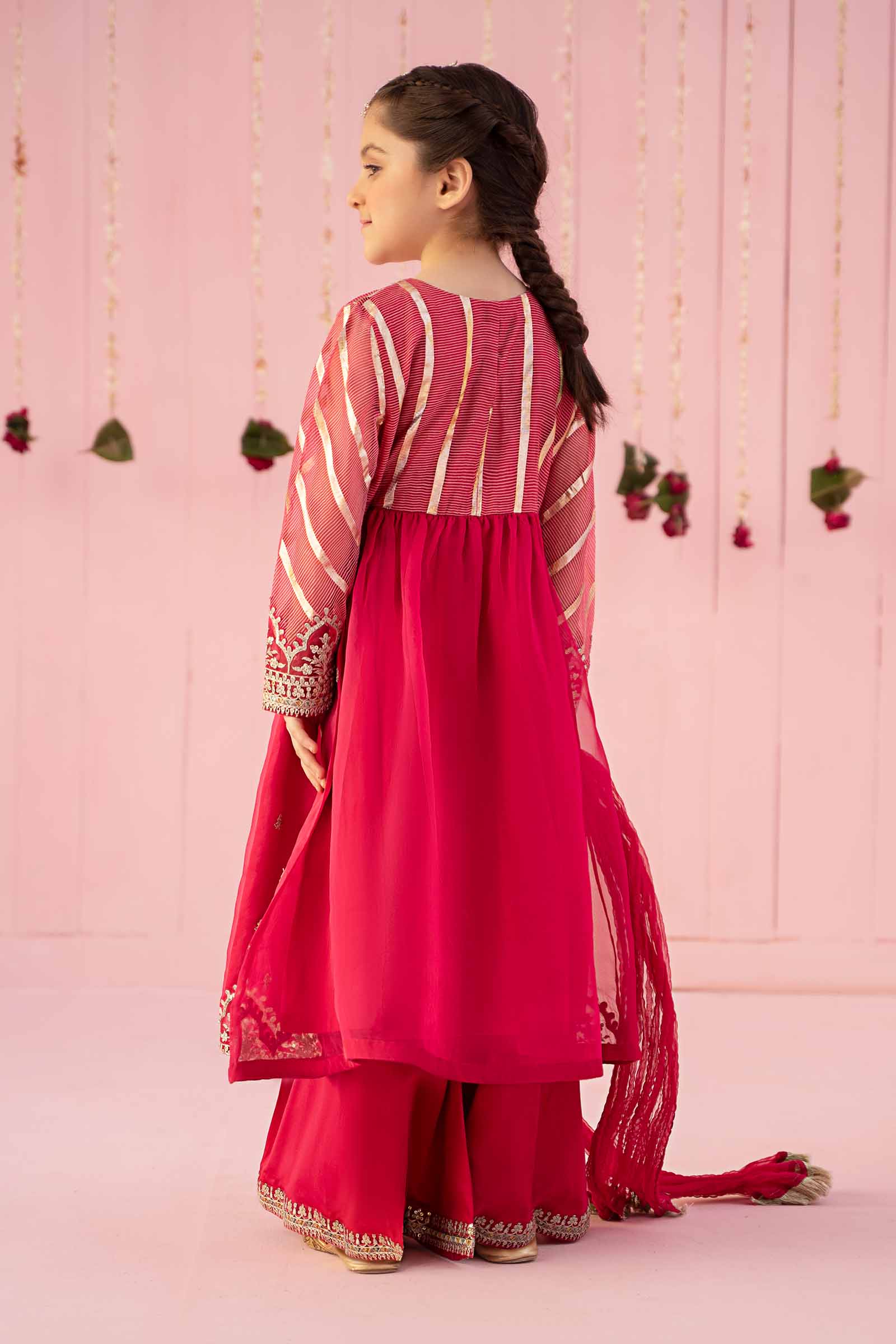 Maria B | 3 Piece Embroidered Organza Suit | MKS-EF24-27 12-Oct Pink
