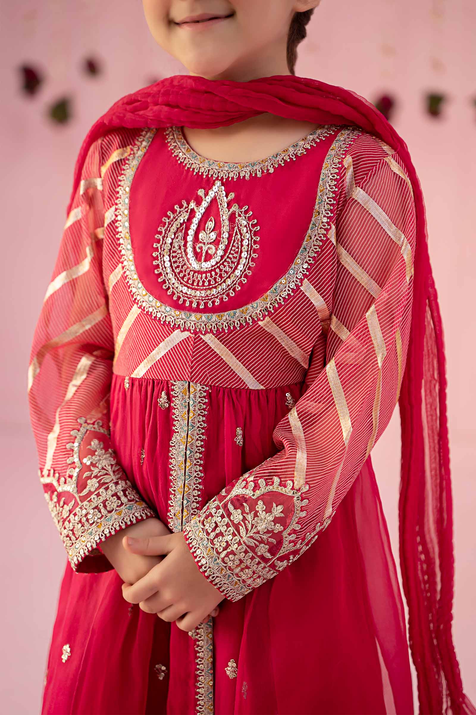 Maria B | 3 Piece Embroidered Organza Suit | MKS-EF24-27 8-Jun Pink