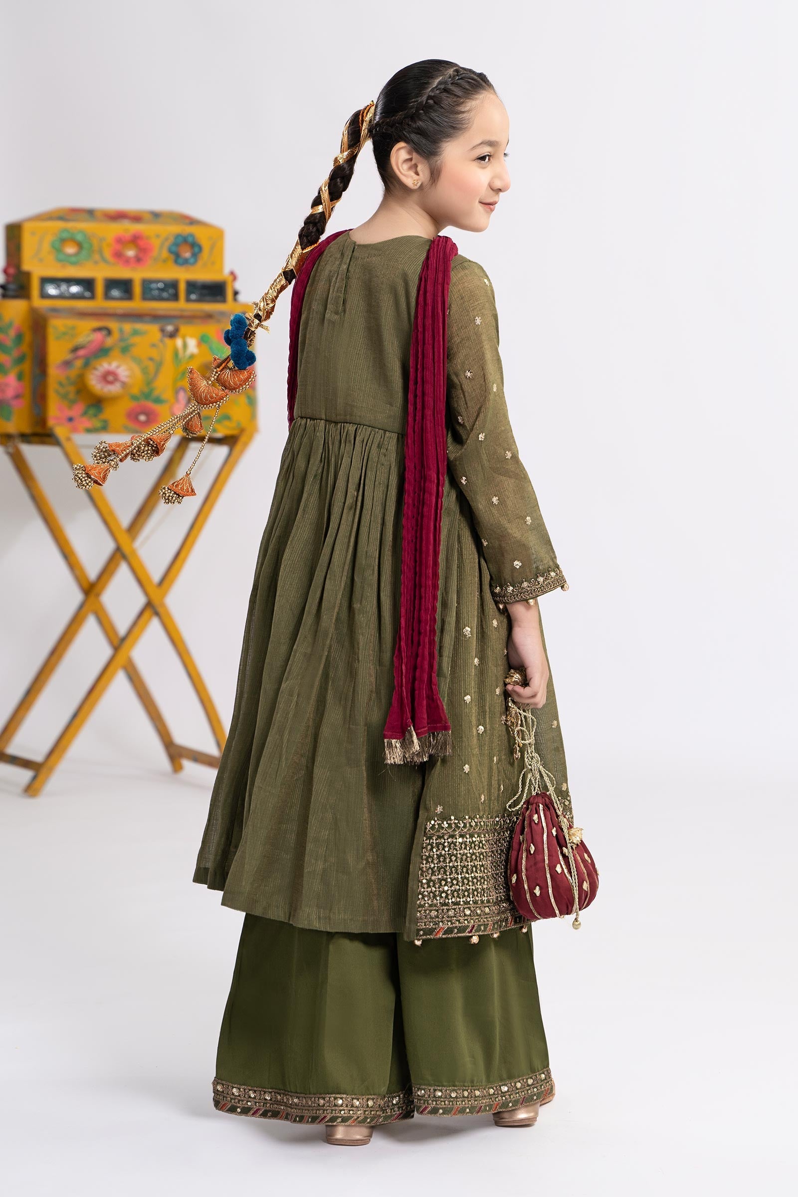 Maria B | 3 Piece Embroidered Zari Lawn Suit | MKS-EF24-33 14-Dec Green