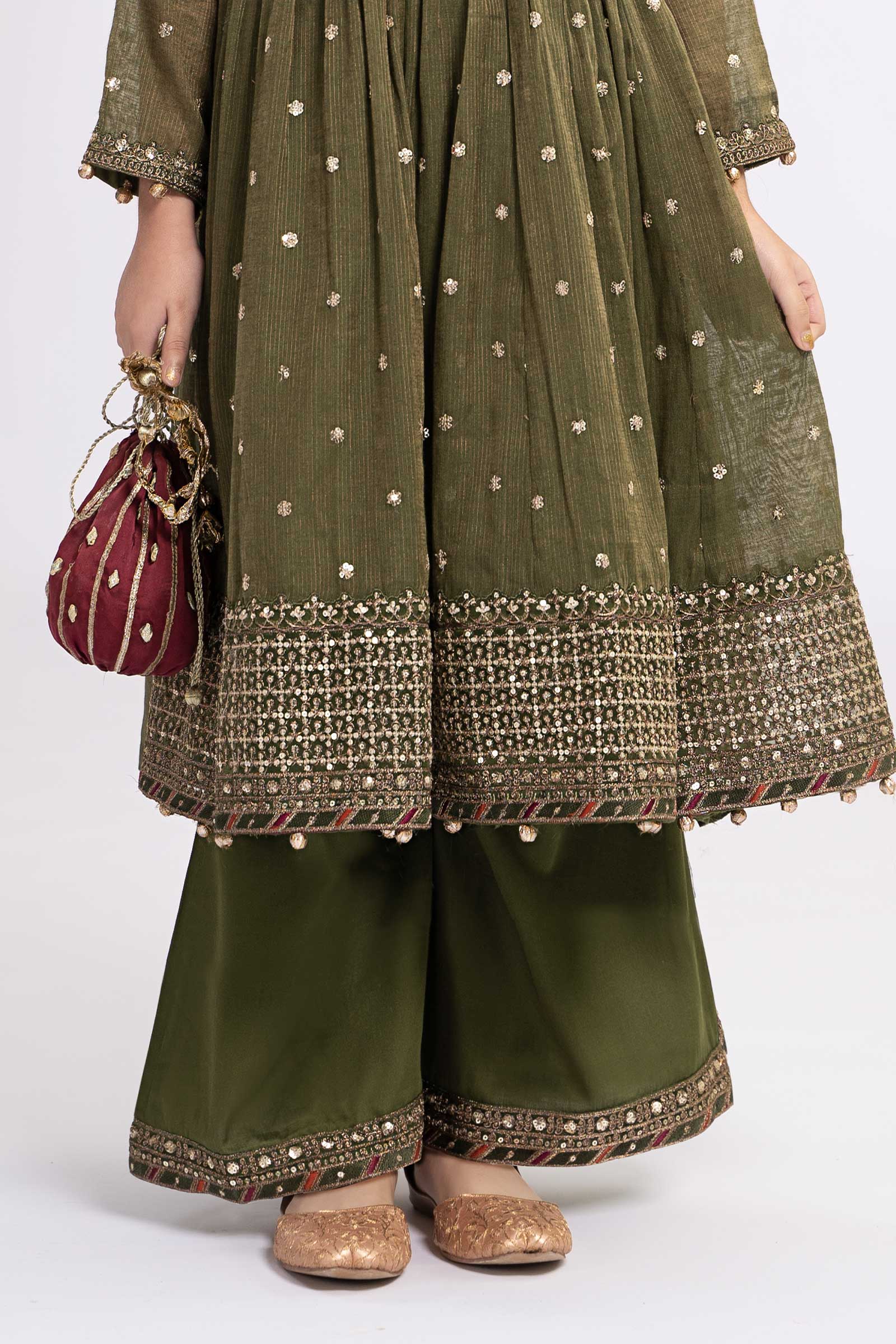 Maria B | 3 Piece Embroidered Zari Lawn Suit | MKS-EF24-33 10-Aug Green