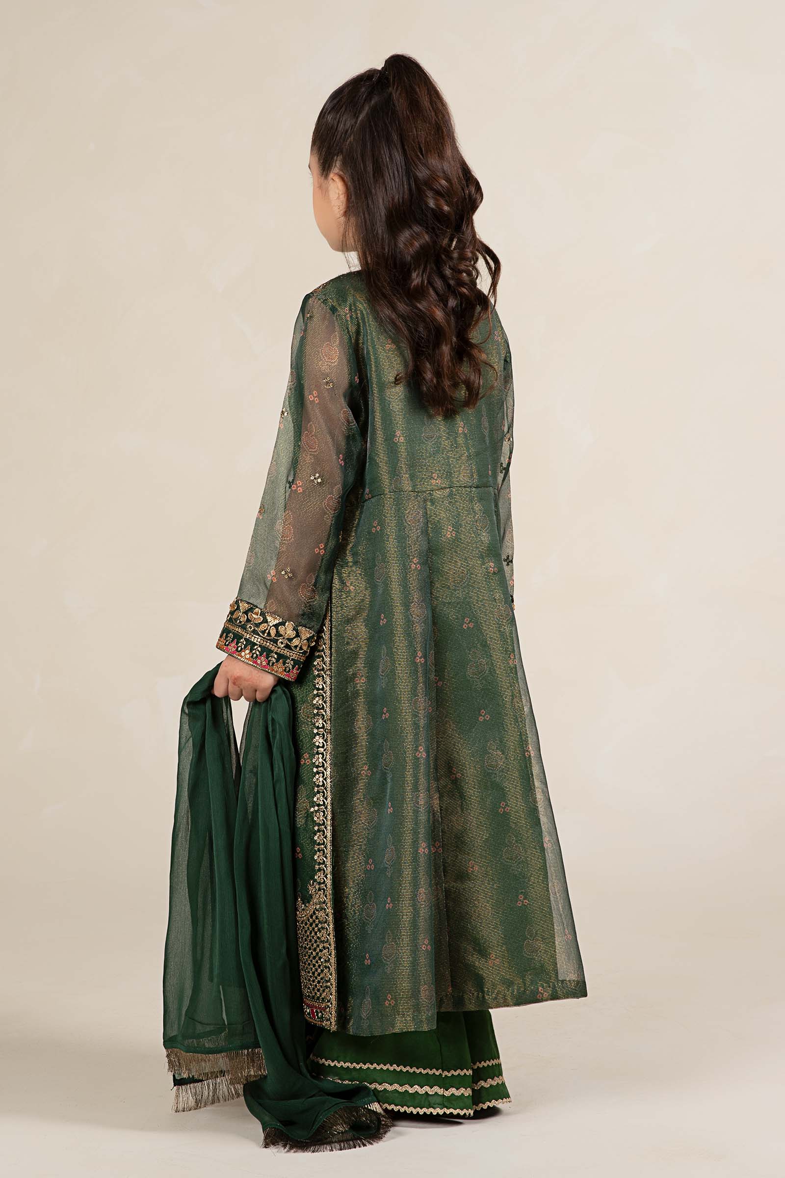 Maria B | 3 Piece Embroidered Cotton Net Suit | MKS-W24-01 12-Oct Green