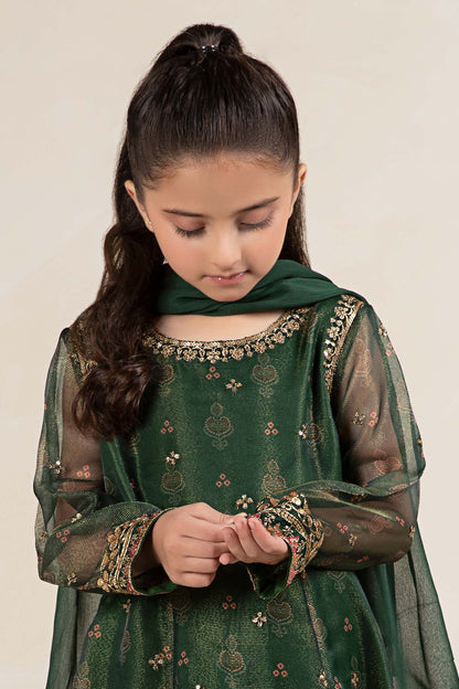 Maria B | 3 Piece Embroidered Cotton Net Suit | MKS-W24-01 6-Apr Green