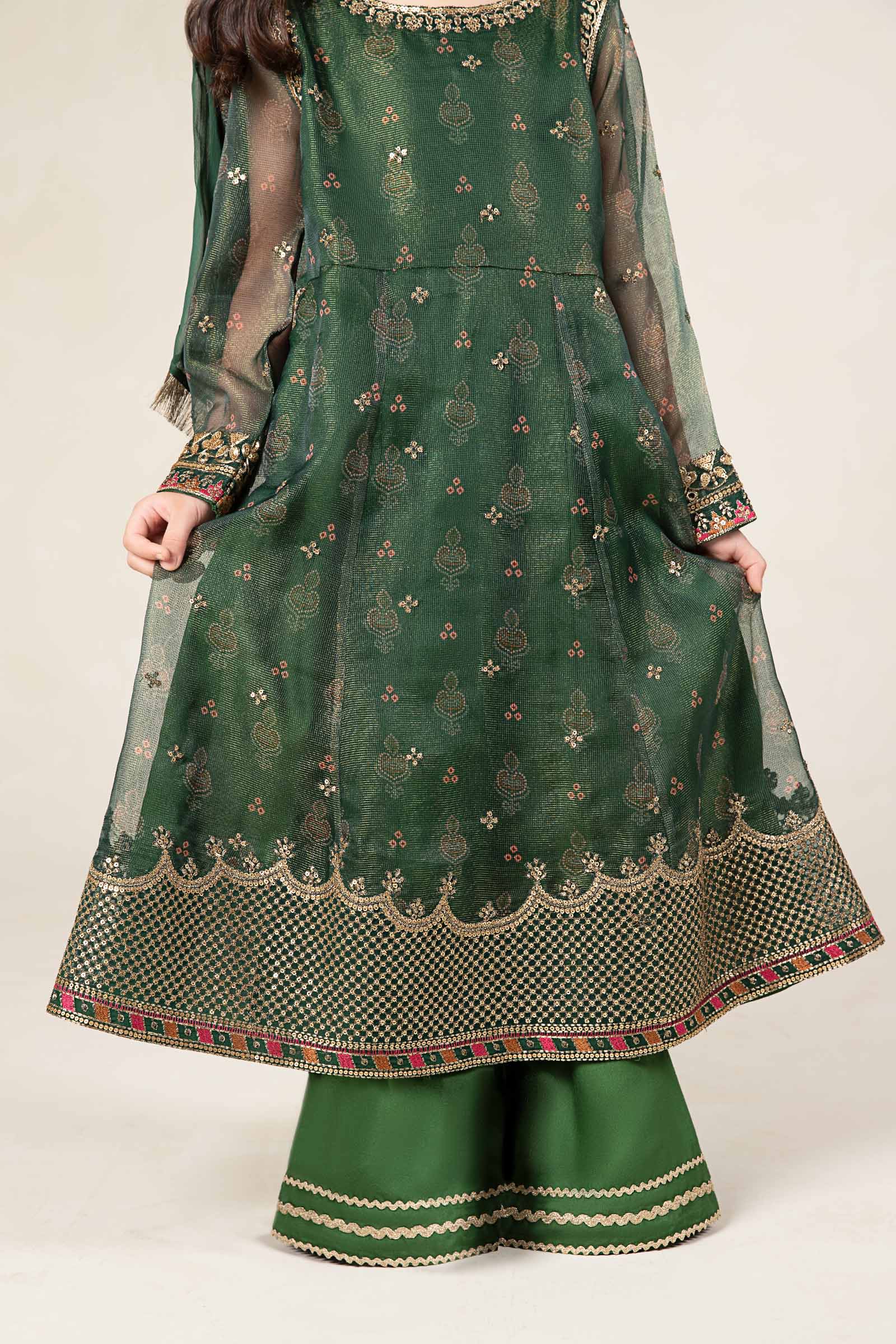 Maria B | 3 Piece Embroidered Cotton Net Suit | MKS-W24-01 10-Aug Green