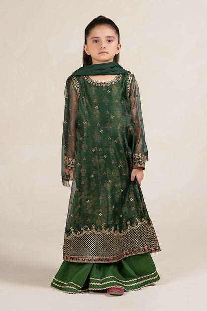 Maria B | 3 Piece Embroidered Cotton Net Suit | MKS-W24-01 4-Feb Green