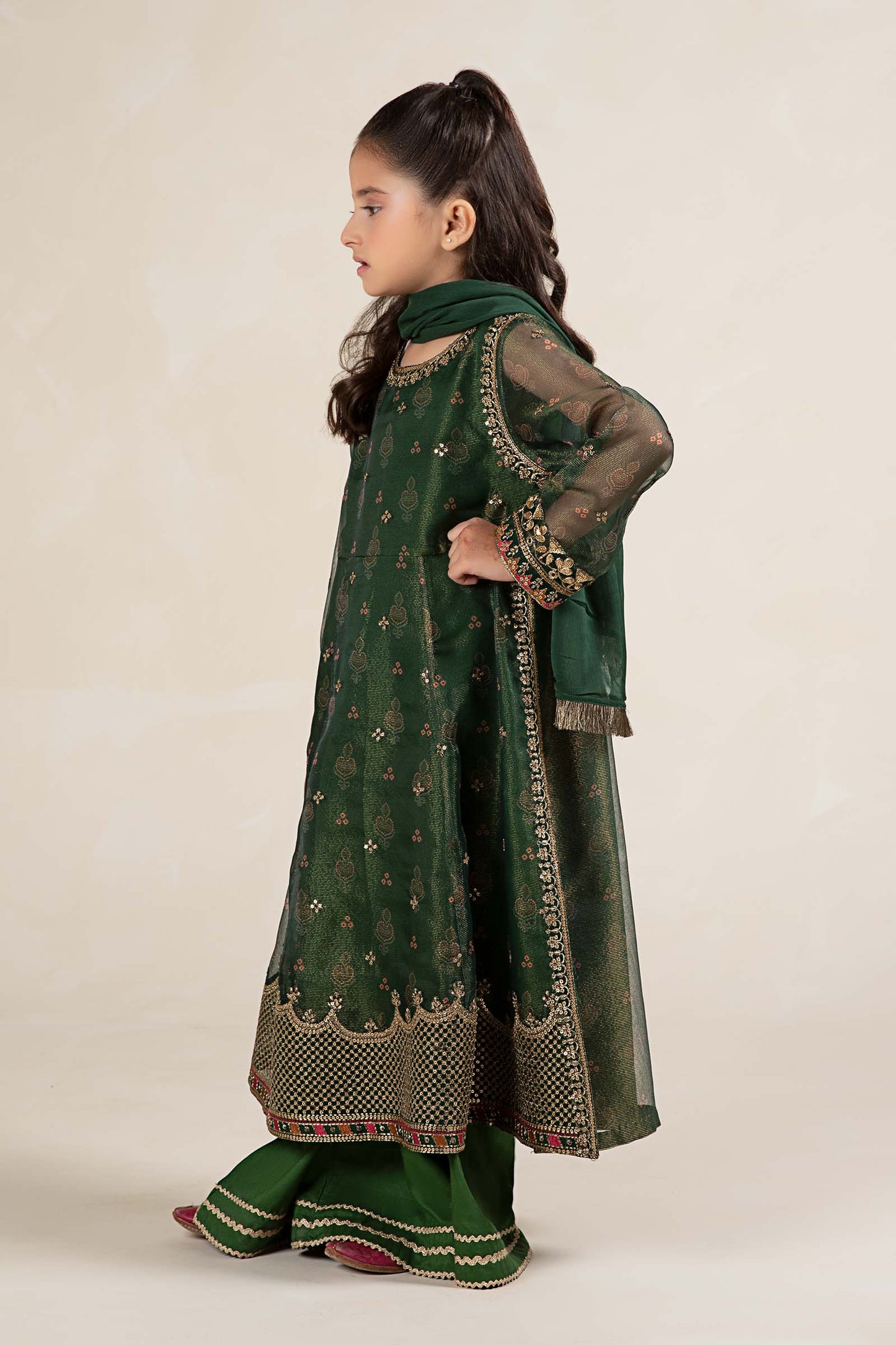 Maria B | 3 Piece Embroidered Cotton Net Suit | MKS-W24-01 8-Jun Green