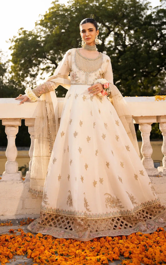 Asifa and Nabeel | Sunehri Eid 25 | Motia-(SEF25-08) XS Ivory Paper Cotton