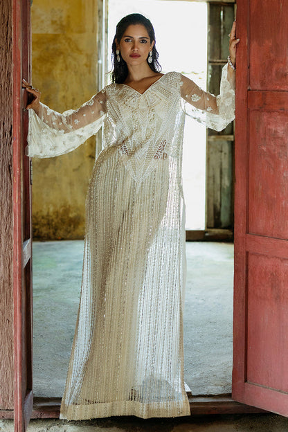Mushq | Fleur Luxury Formals 24 | Lotus XS Net Cream