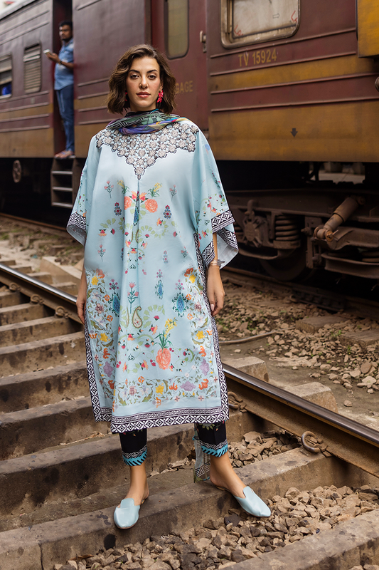 Mushq | La Dolce Hemline Prints 25 | Nerina XS Sky Blue Lawn