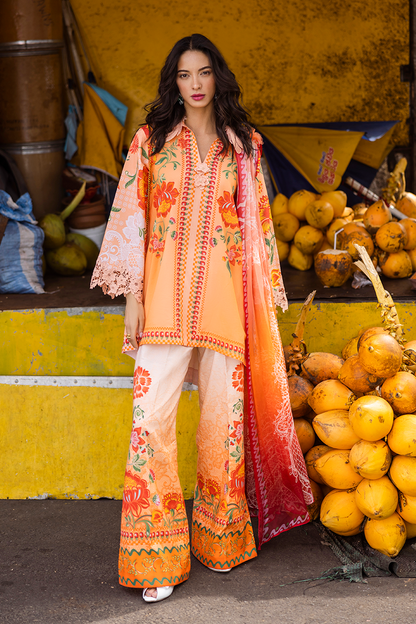 Mushq | La Dolce Hemline Prints 25 | Noemi XS Pinkish Orange Lawn