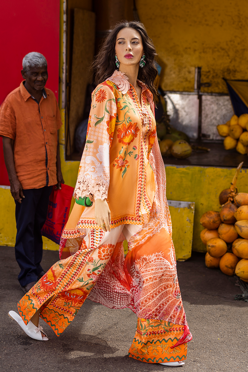 Mushq | La Dolce Hemline Prints 25 | Noemi M Pinkish Orange Lawn