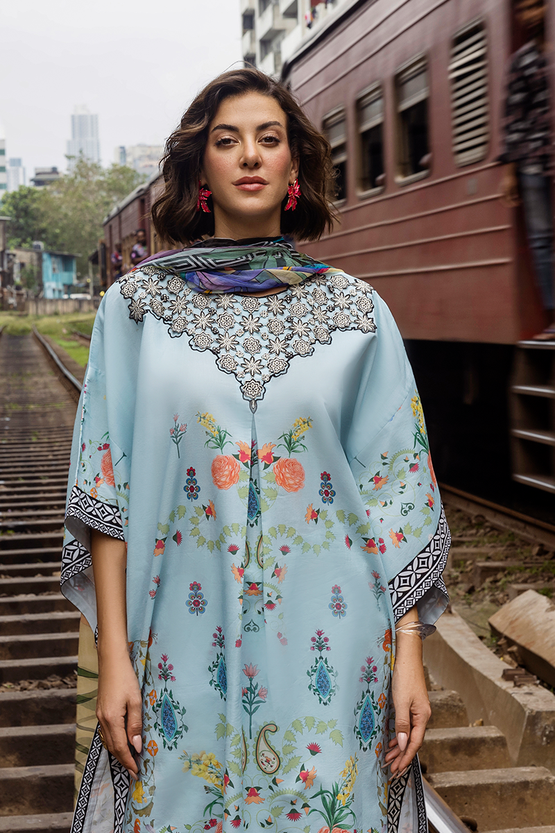 Mushq | La Dolce Hemline Prints 25 | Nerina M Sky Blue Lawn