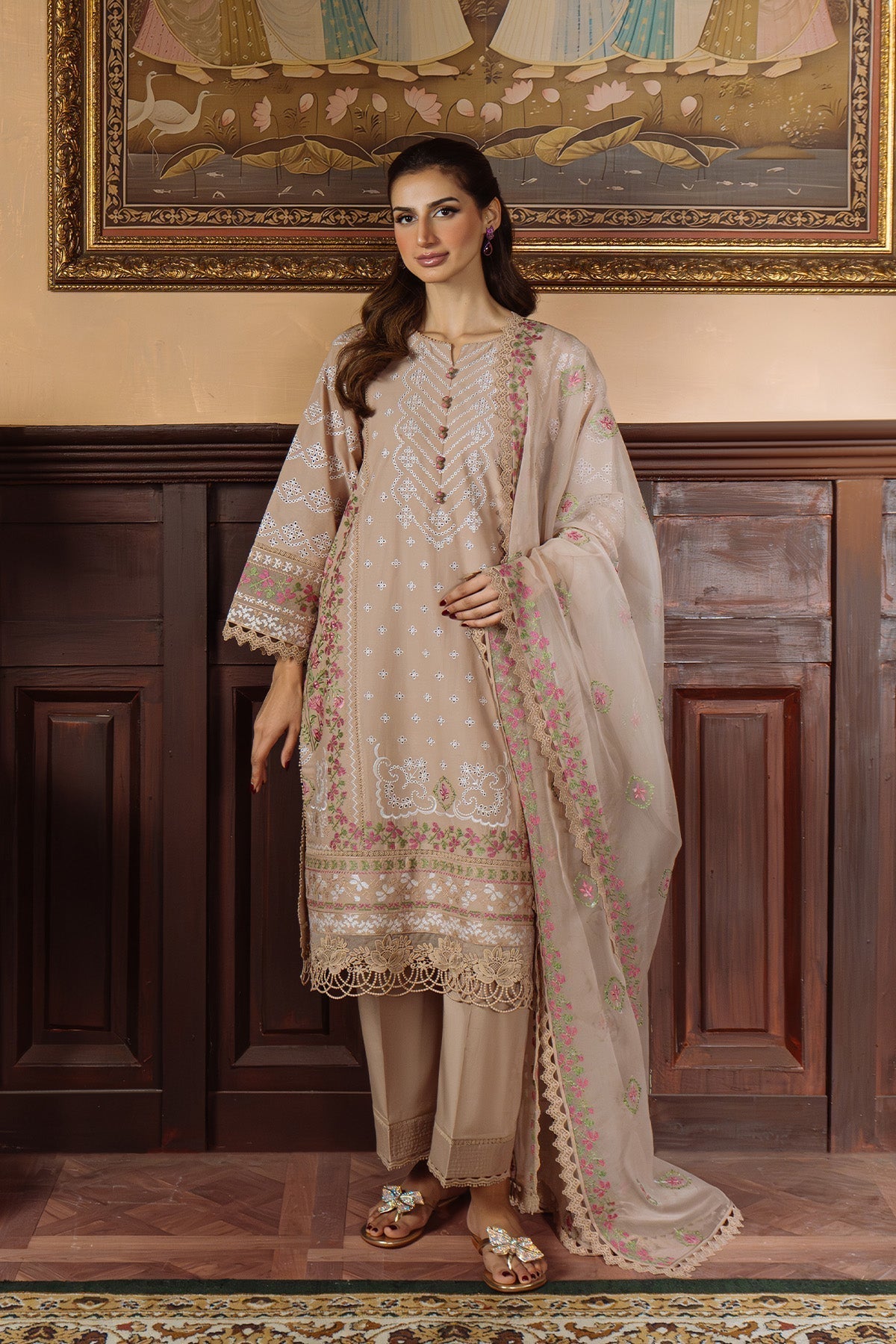 Sahar | Festive Edit Ready to Wear | Bronzed Beige - RTW S Sand Lawn