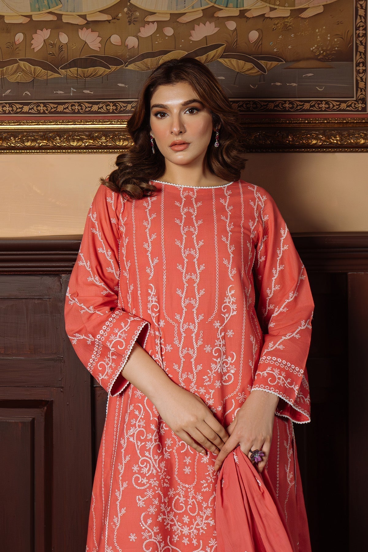 Sahar | Festive Edit Ready to Wear | Gilded Coral - RTW