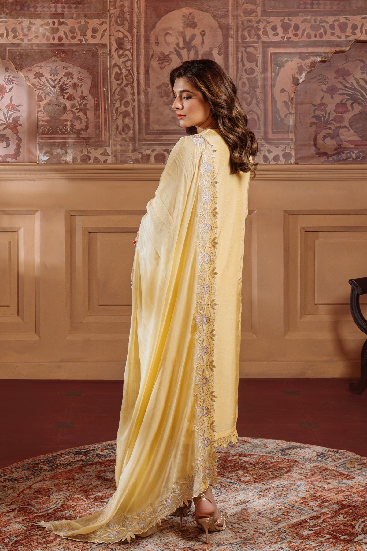 Sahar | Festive Edit Ready to Wear | Pale Primrose - RTW M Yellow Raw Silk
