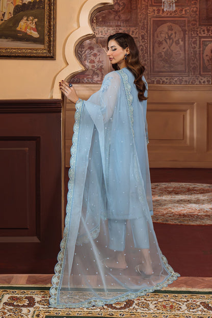 Sahar | Festive Edit Ready to Wear | Glacier Veil - RTW M Sky Blue Lawn