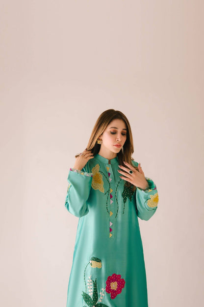 Sammy K | Aadat Festive Edition | Green Goddess - Pakistani Designer Dress - by Sammy K - Type : Ladies Clothes - 100% Original at Saira Sultan