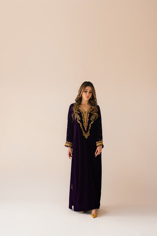 Sammy K | Velvet Festive Edit | Purple Velvet Maxi Outfit XS Dark Purple Velvet