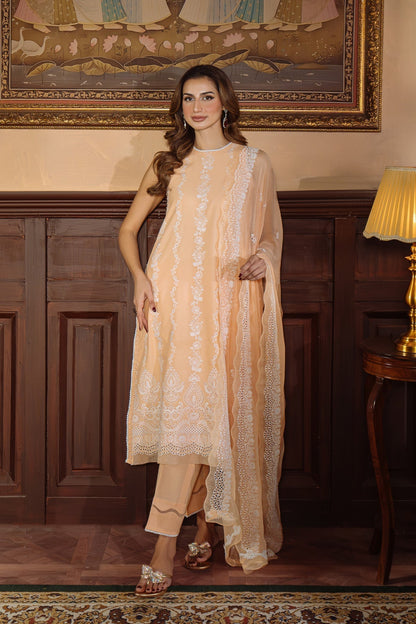 Sahar | Festive Edit Ready to Wear | Apricot Glow - RTW S Peach Lawn