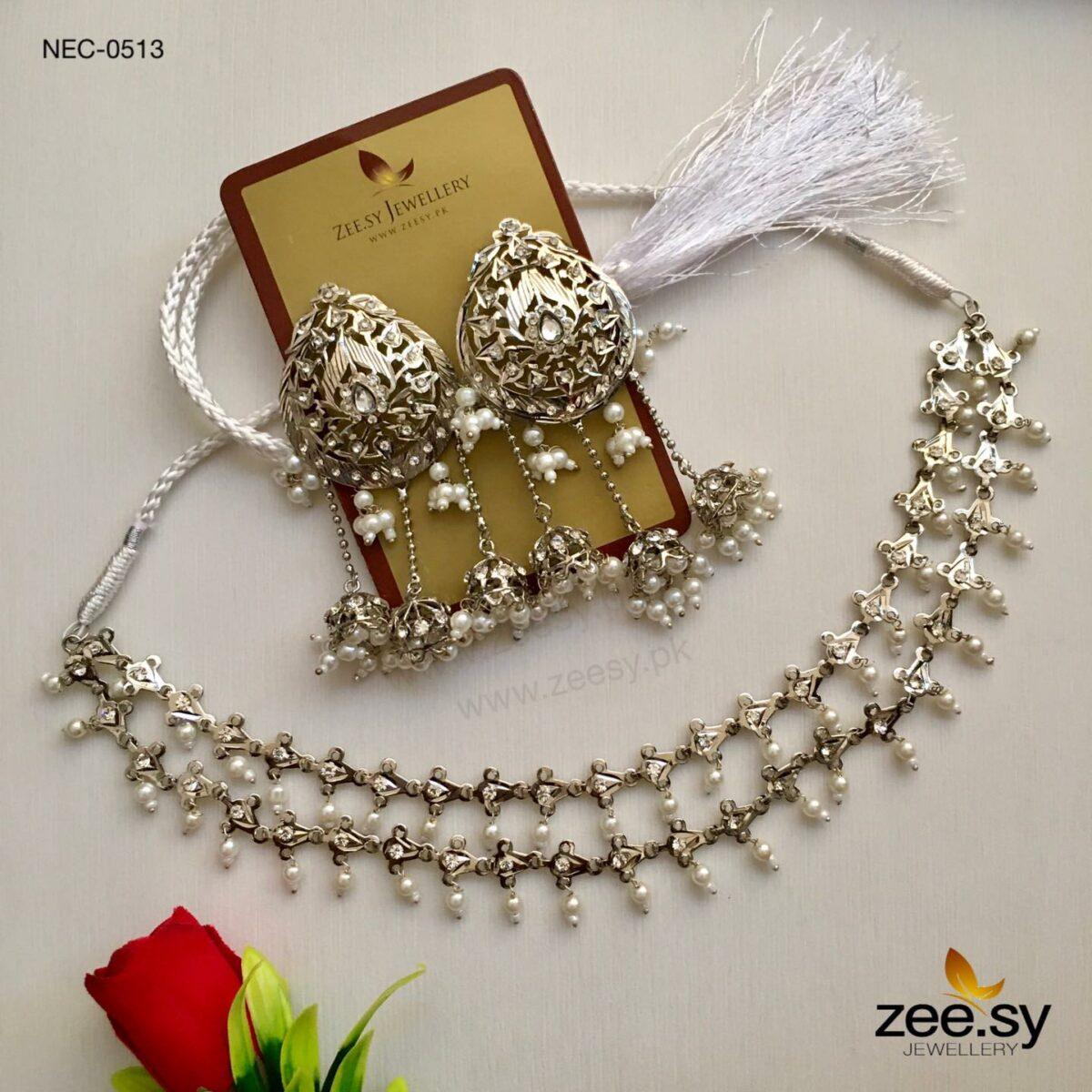 Nauratan Necklace-0513 Silver