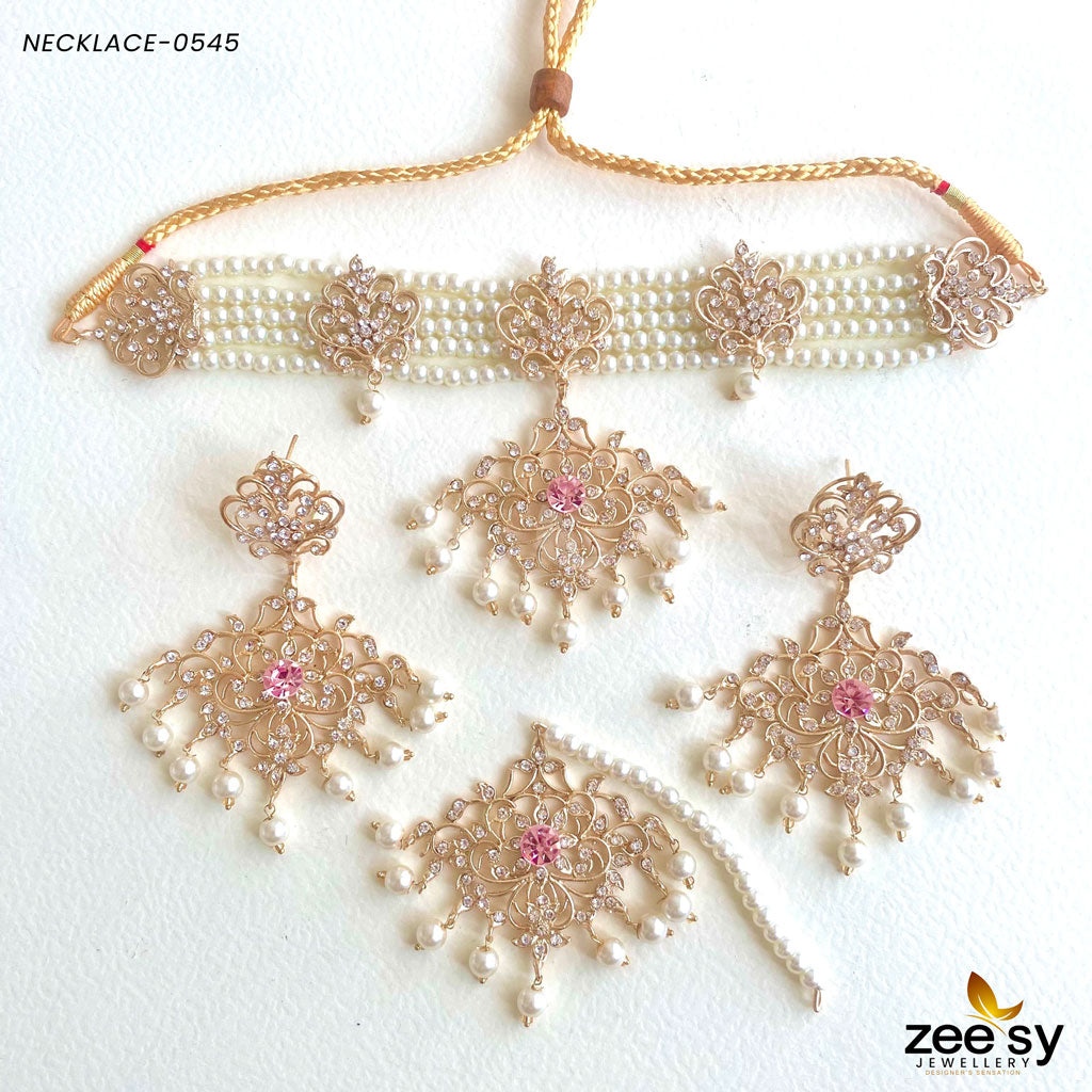 Sunflower Necklace-0545 Pink