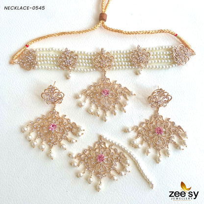 Sunflower Necklace-0545 Pink