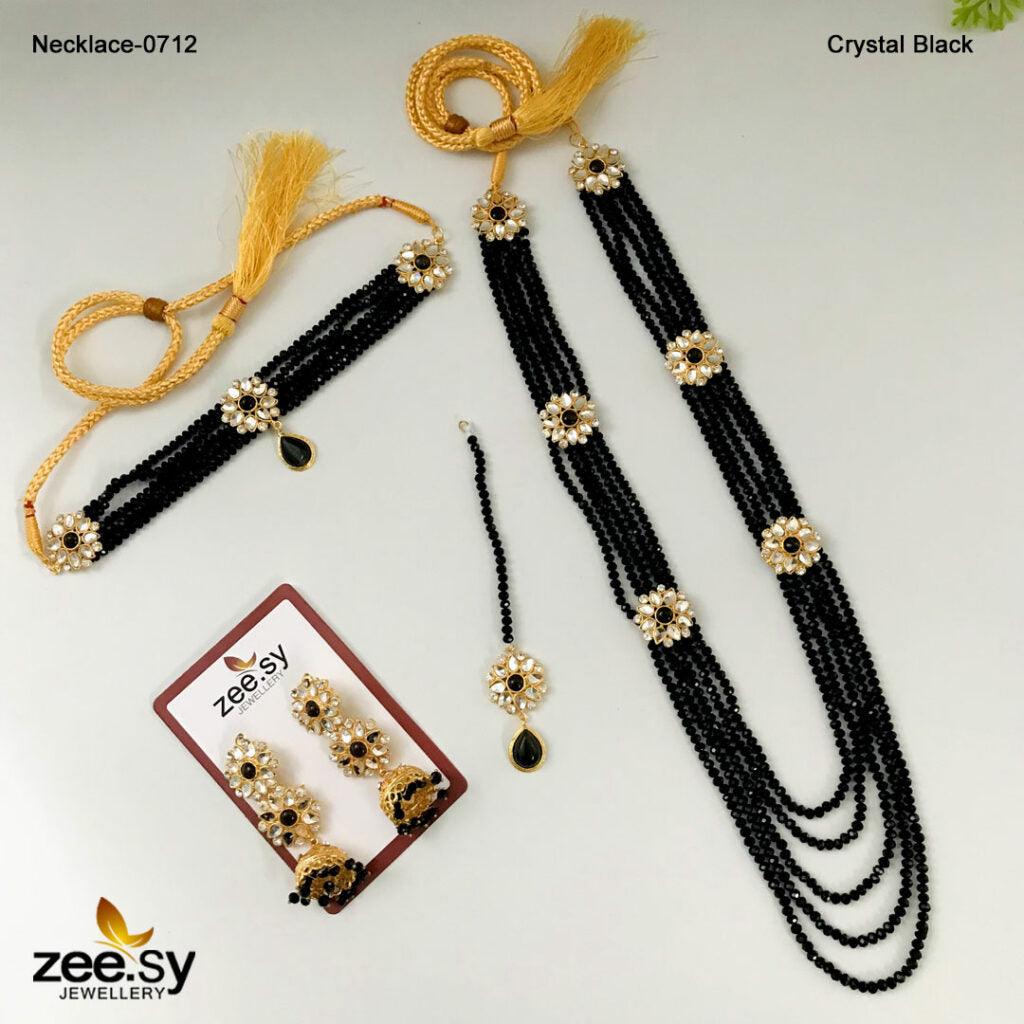 Mala Necklace-0712 Crystal Black