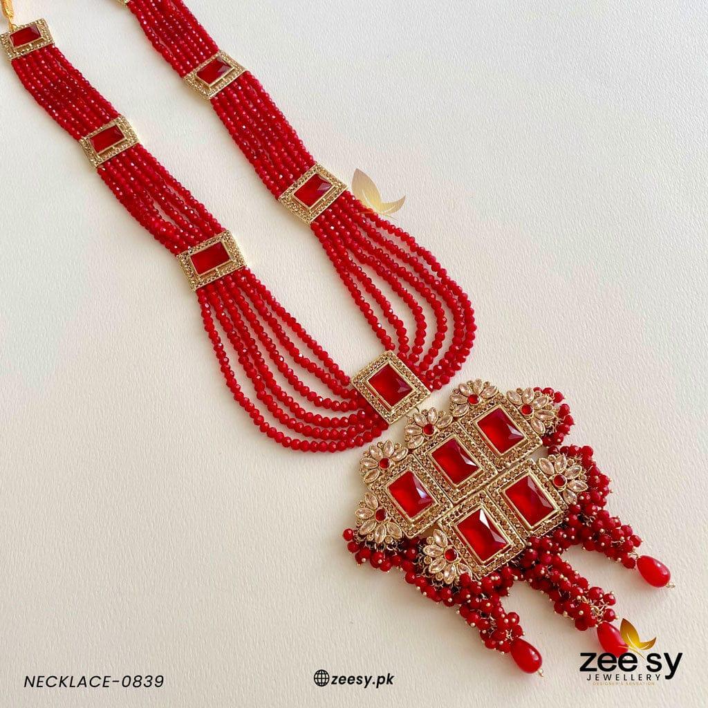 Mala Necklace-0839 Red