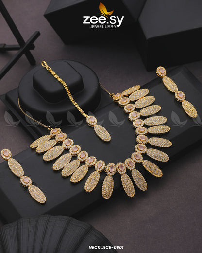 Necklace-0901 Golden Pink