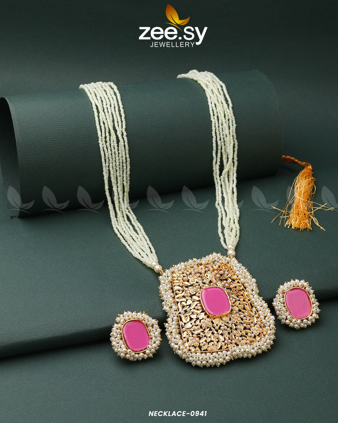 Gajra Pearl Mala Pink