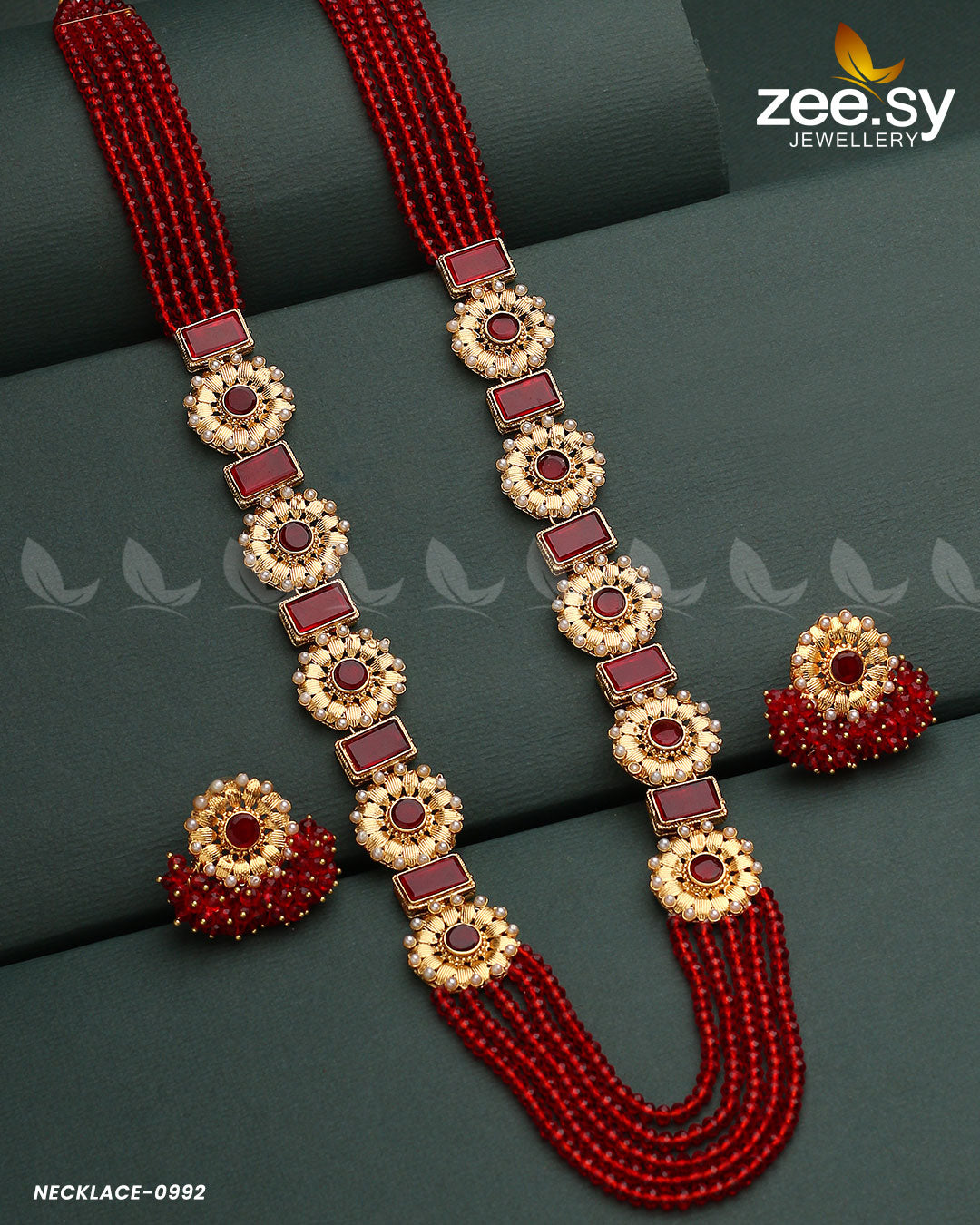 Mala Necklace-0944 Red