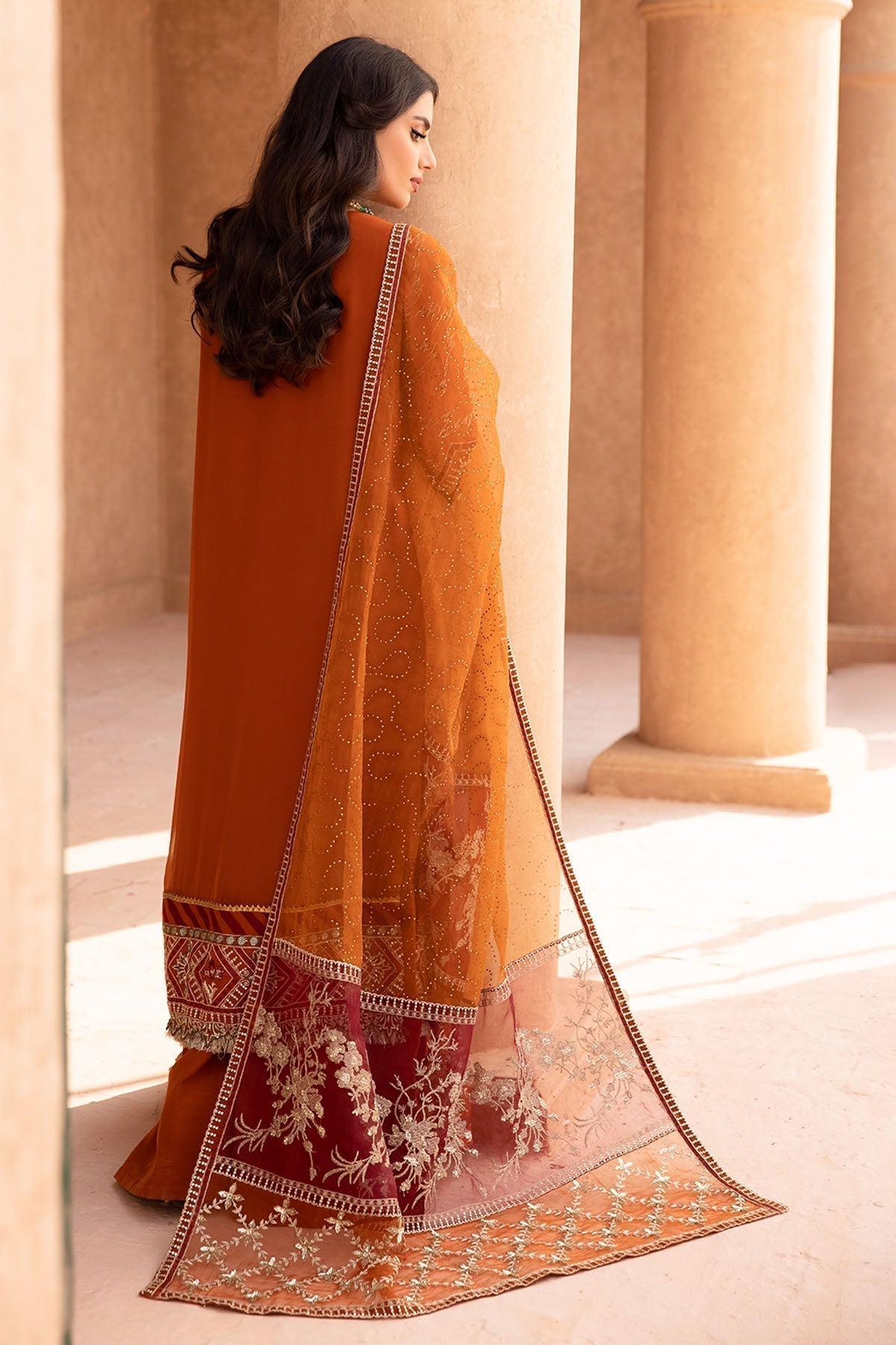 Nureh | Embroidered Luxury Chiffon | NEL-22 - Pakistani Designer Dress - by Nureh | Type: Luxury - 100% Original at Saira Sultan