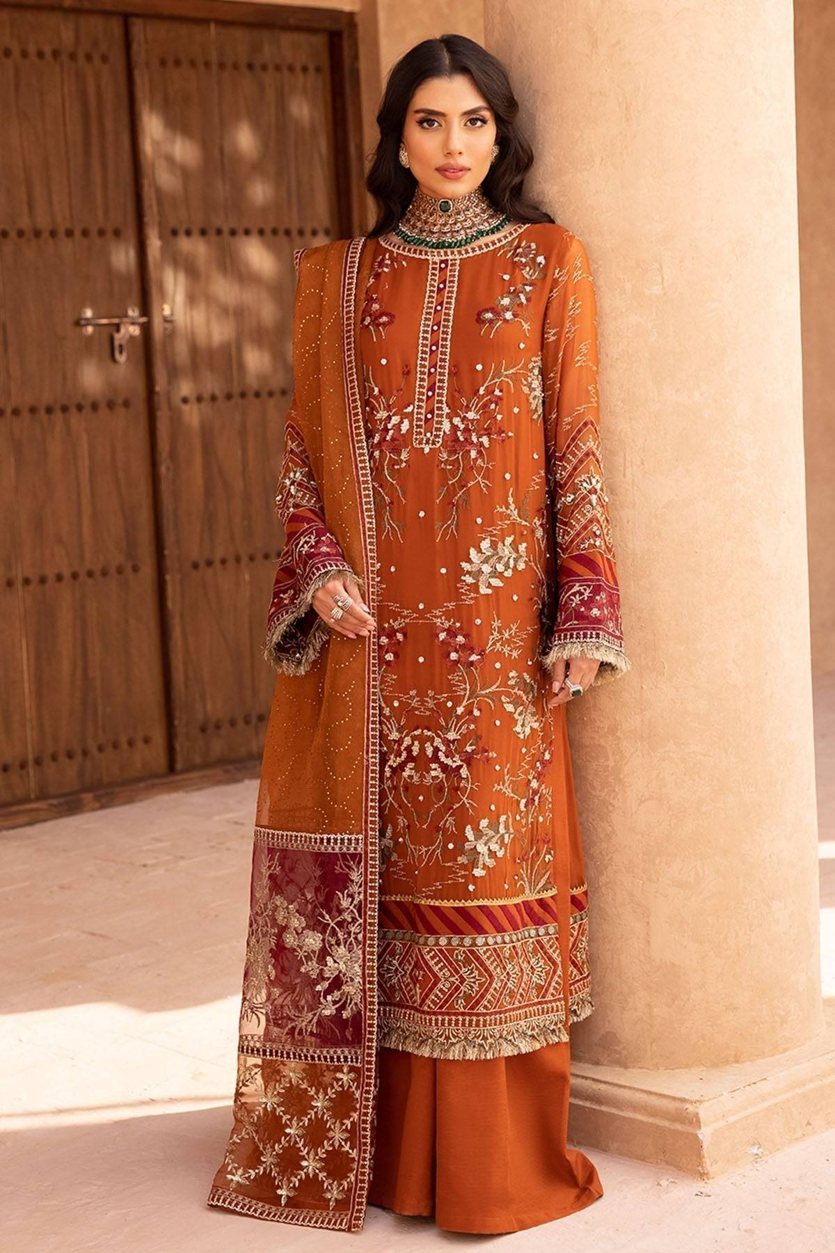 Nureh | Embroidered Luxury Chiffon | NEL-22 - Pakistani Designer Dress - by Nureh | Type: Luxury - 100% Original at Saira Sultan