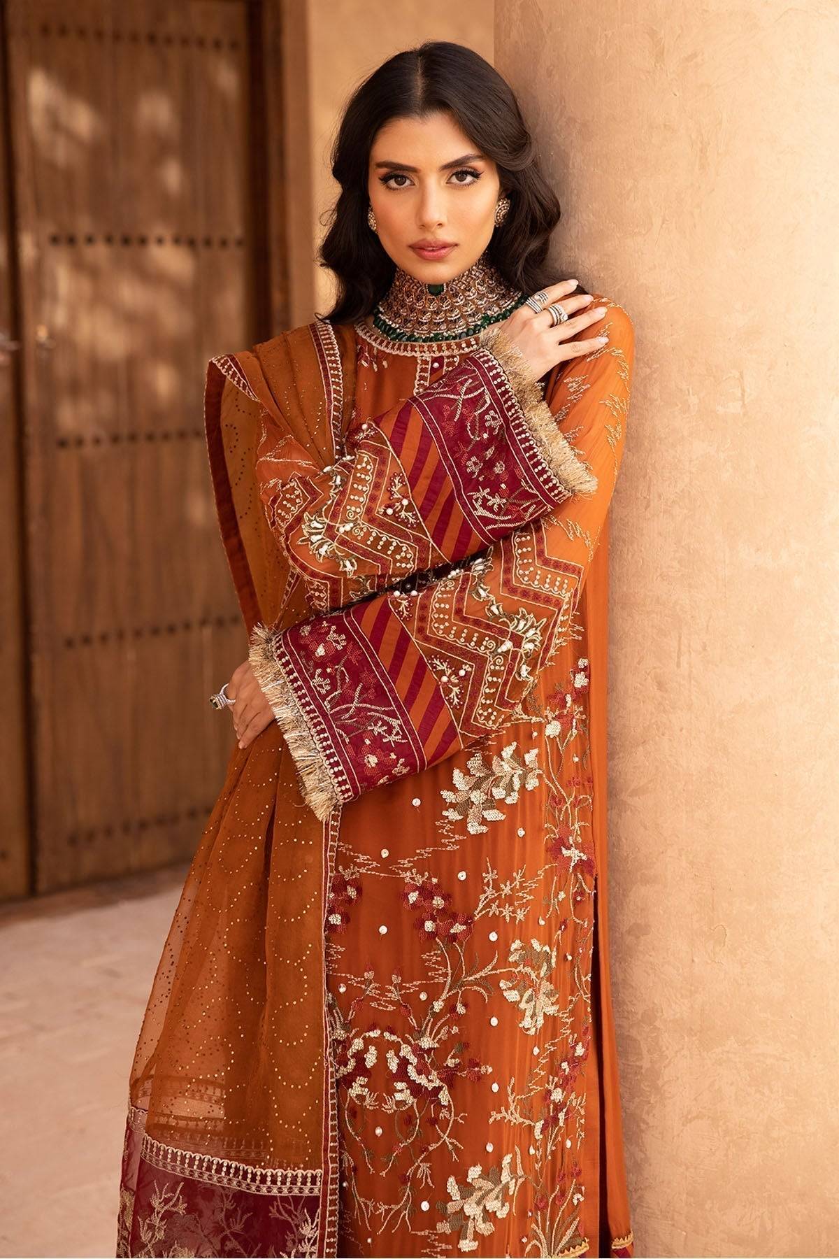 Nureh | Embroidered Luxury Chiffon | NEL-22 - Pakistani Designer Dress - by Nureh | Type: Luxury - 100% Original at Saira Sultan