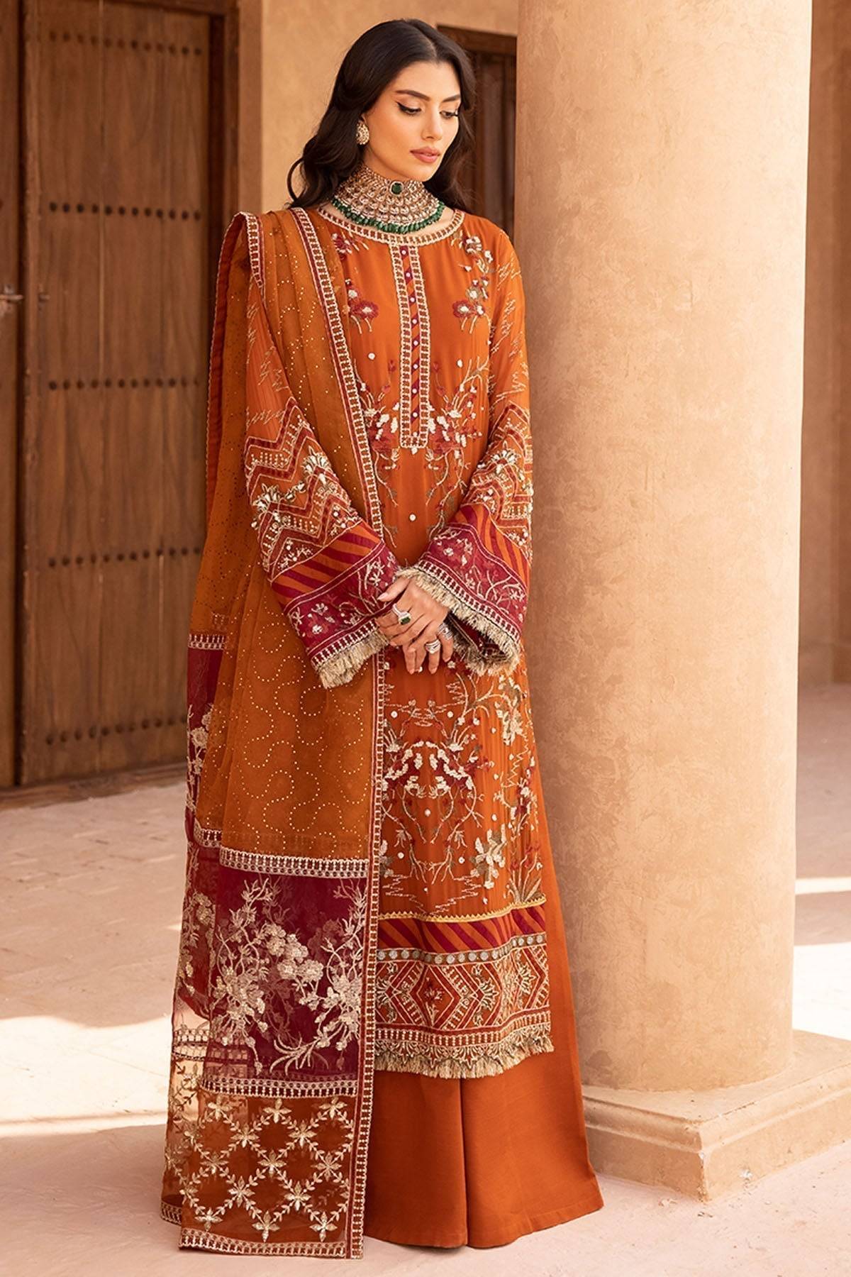Nureh | Embroidered Luxury Chiffon | NEL-22 - Pakistani Designer Dress - by Nureh | Type: Luxury - 100% Original at Saira Sultan