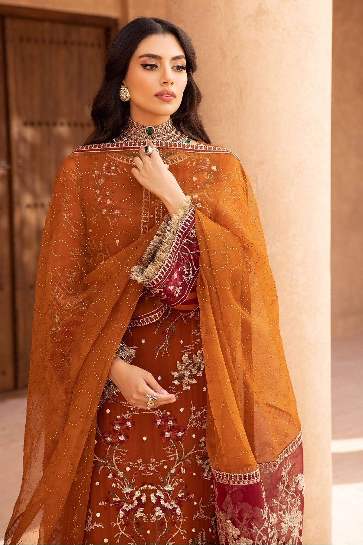 Nureh | Embroidered Luxury Chiffon | NEL-22 - Pakistani Designer Dress - by Nureh | Type: Luxury - 100% Original at Saira Sultan